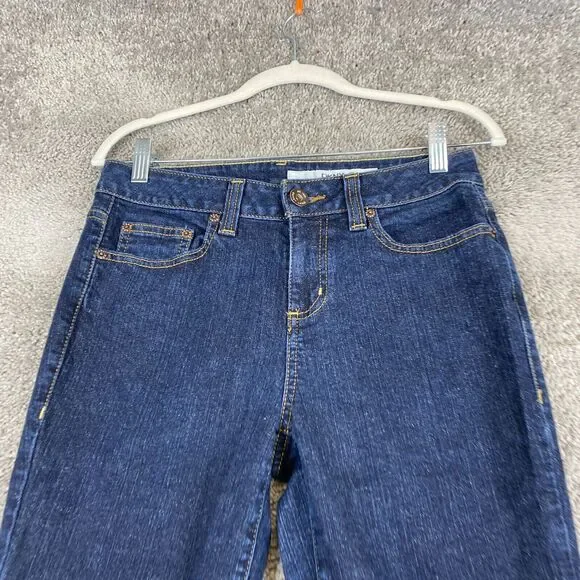 DKNY Jeans Straight Leg Women's 6 Blue Dark Wash Denim Mid Rise - Picture 2 of 9